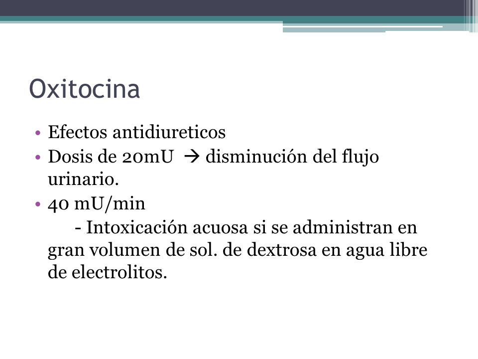 intoxicacion hidrica por oxitocina
